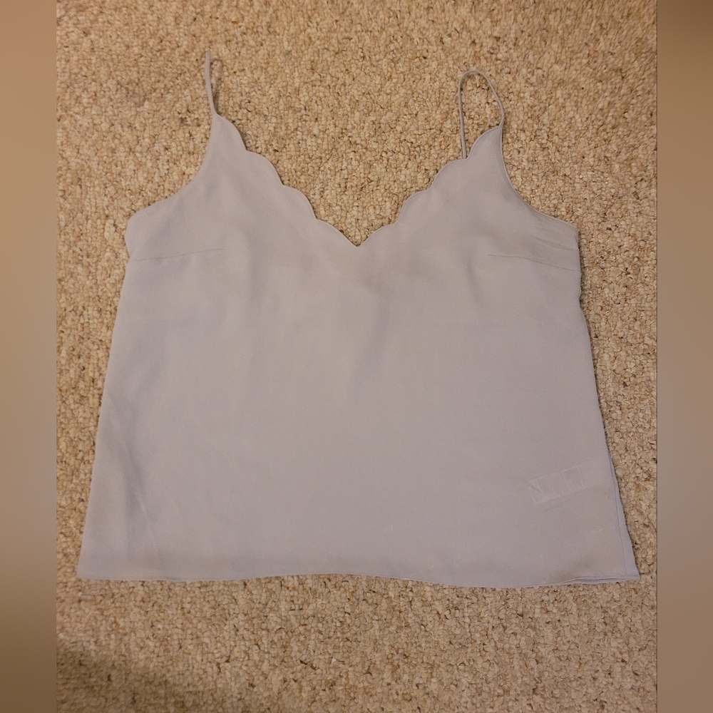 TopShop Grey Camisole Top with Scalloped Neckline - Picture 6 of 7